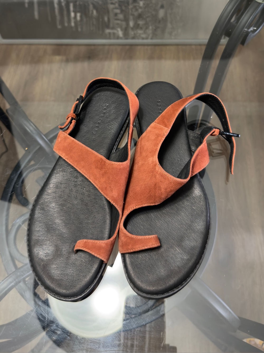Sanctuary Suede Toe-Loop Sandals Rust Sz 7M
